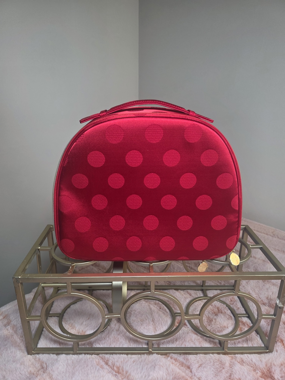 Estee Lauder Red Polka Dot Cosmetic Case